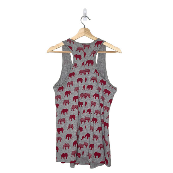 Rue Luju Maternity Top Gray Red Elephant Print Racer Back Tank Womens Large - Picture 3 of 12